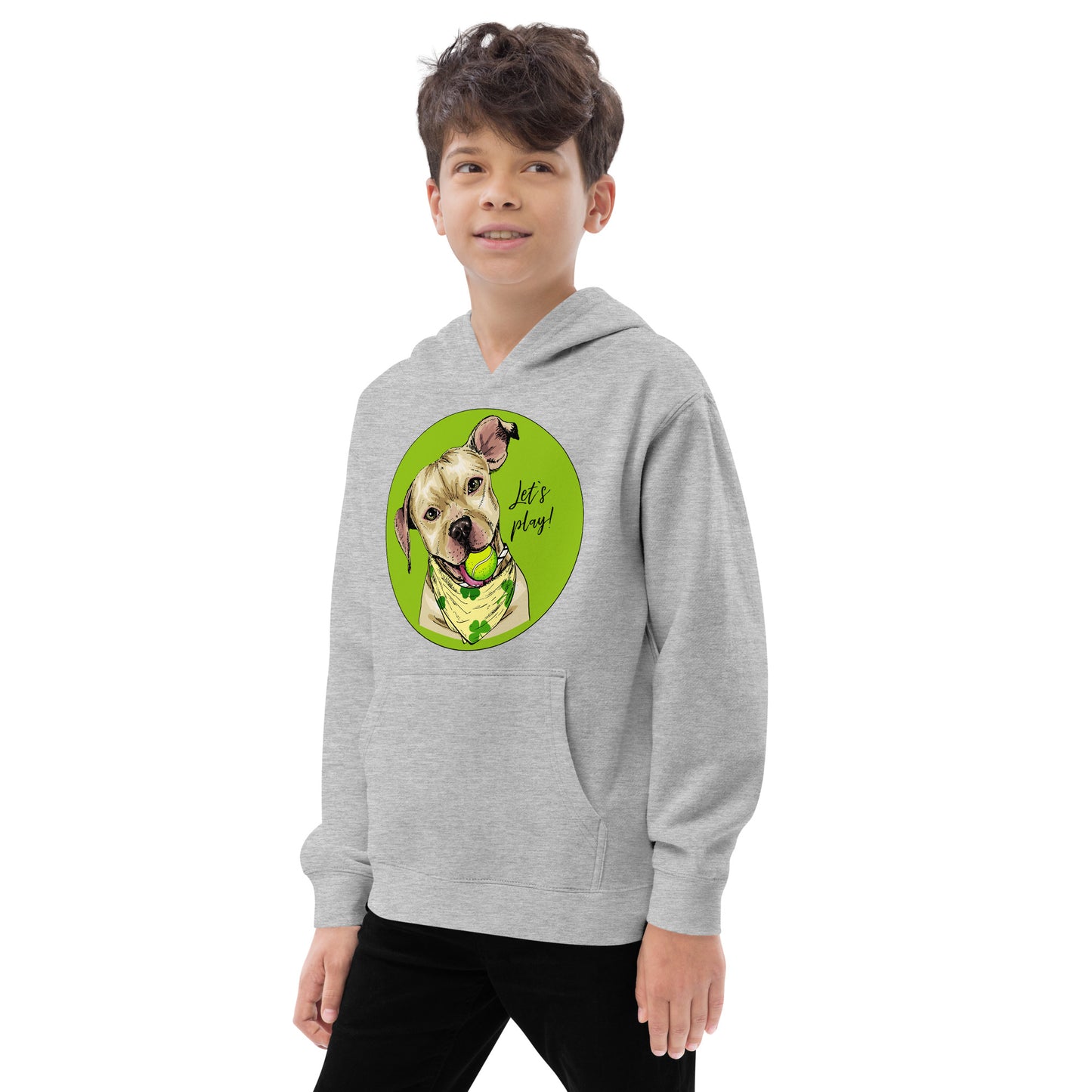 Funny American Pit Bull Terrier Dog with Tennis Ball Hoodie, No. 0558