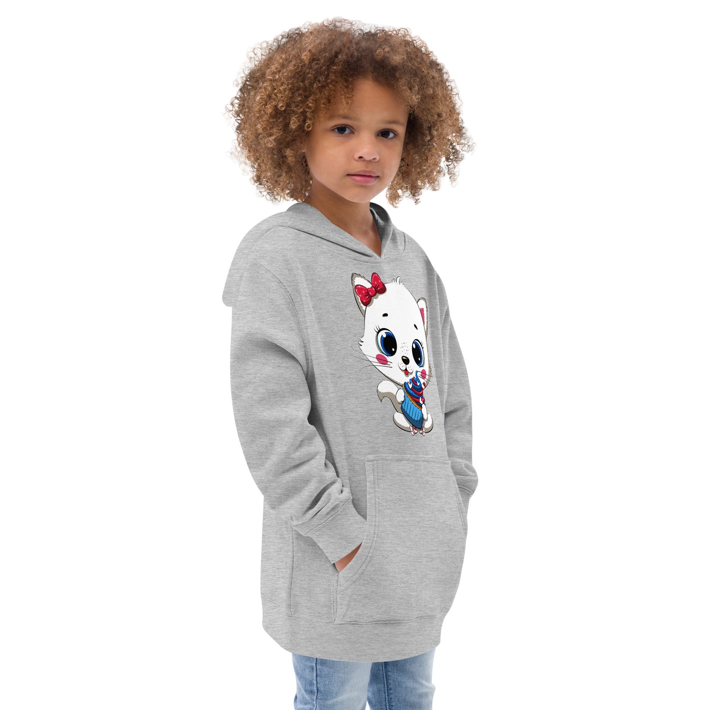 Cute Baby Cat Eating Cupcake Hoodie, No. 0267