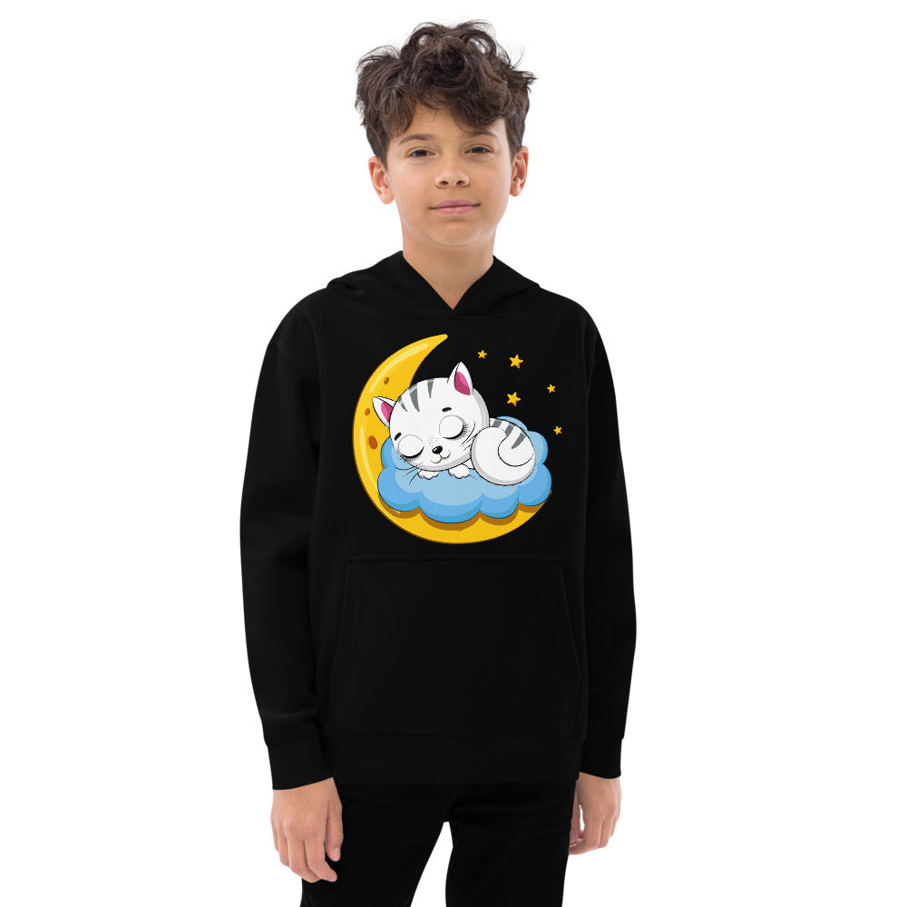 Cute Baby Cat Sleeping on the Clouds, Hoodies, No. 0271