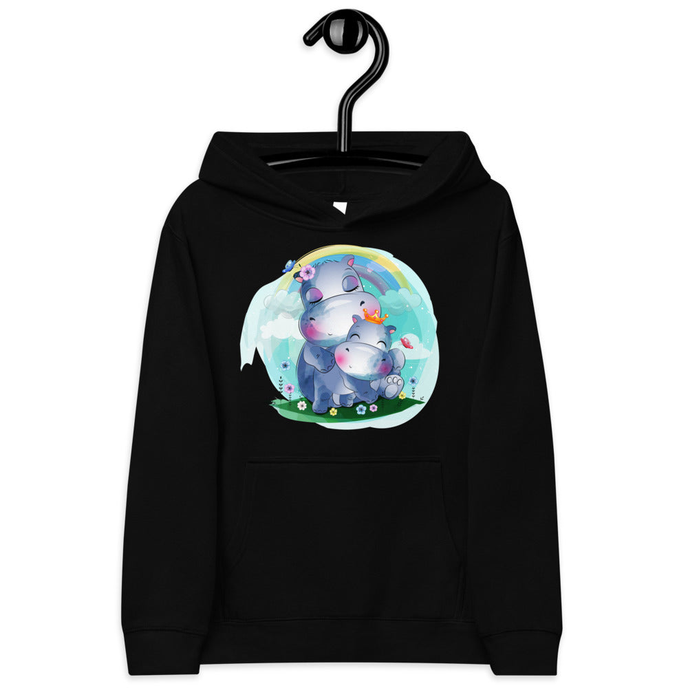 Cute Hippo Mom and Baby, Hoodies, No. 0073