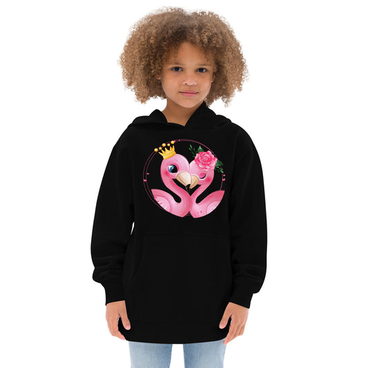 Cute Flamingos with Roses Hoodie, No. 0077