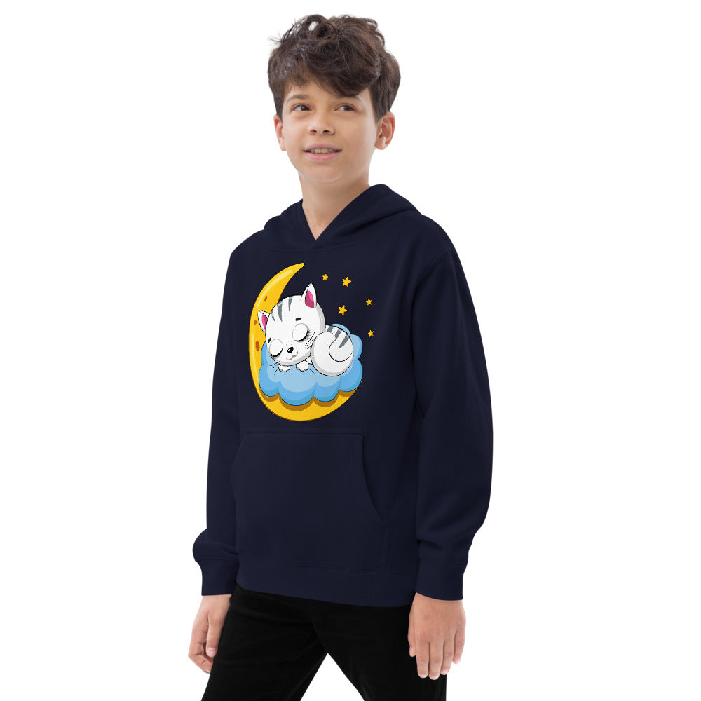 Cute Baby Cat Sleeping on the Clouds, Hoodies, No. 0271