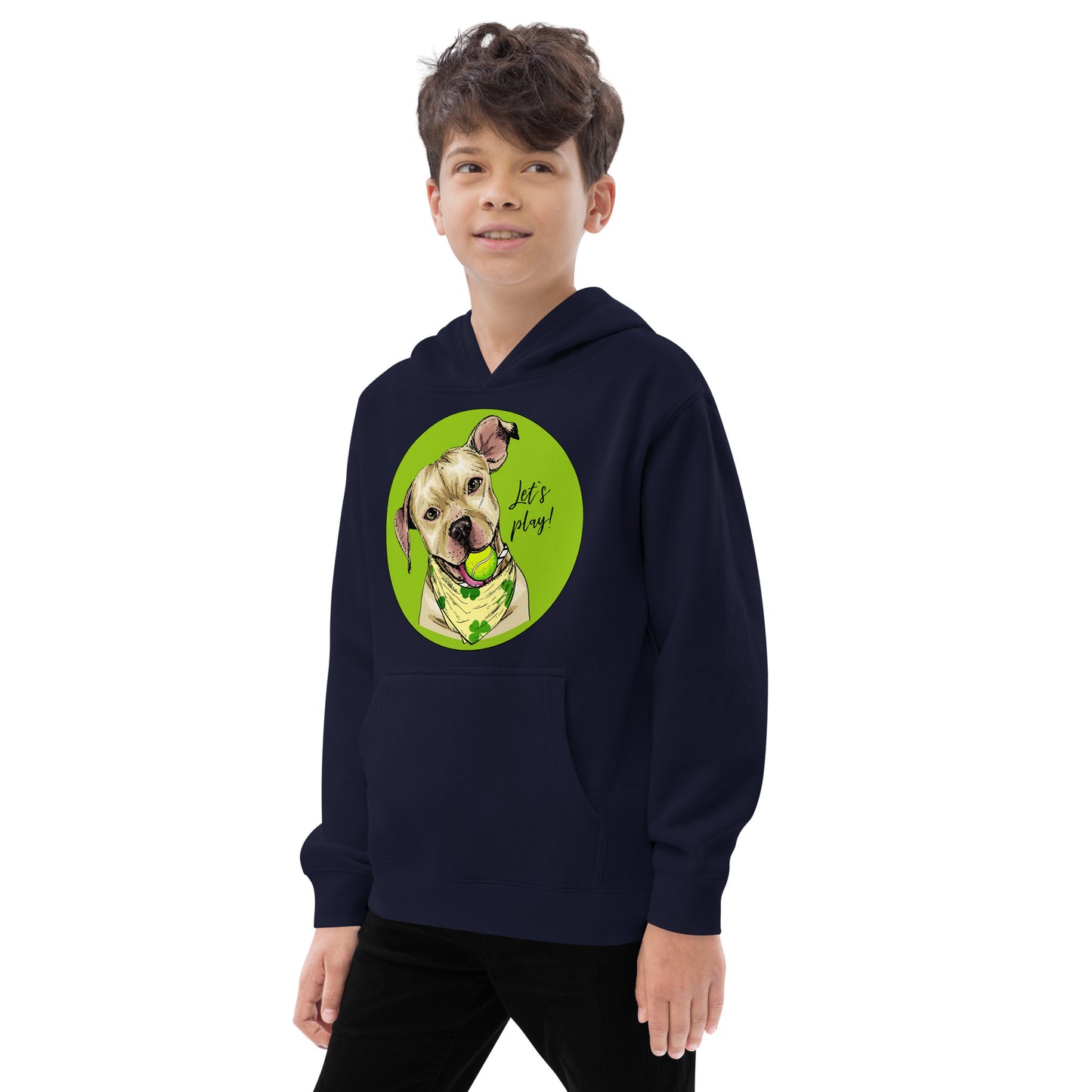 Funny American Pit Bull Terrier Dog with Tennis Ball Hoodie, No. 0558