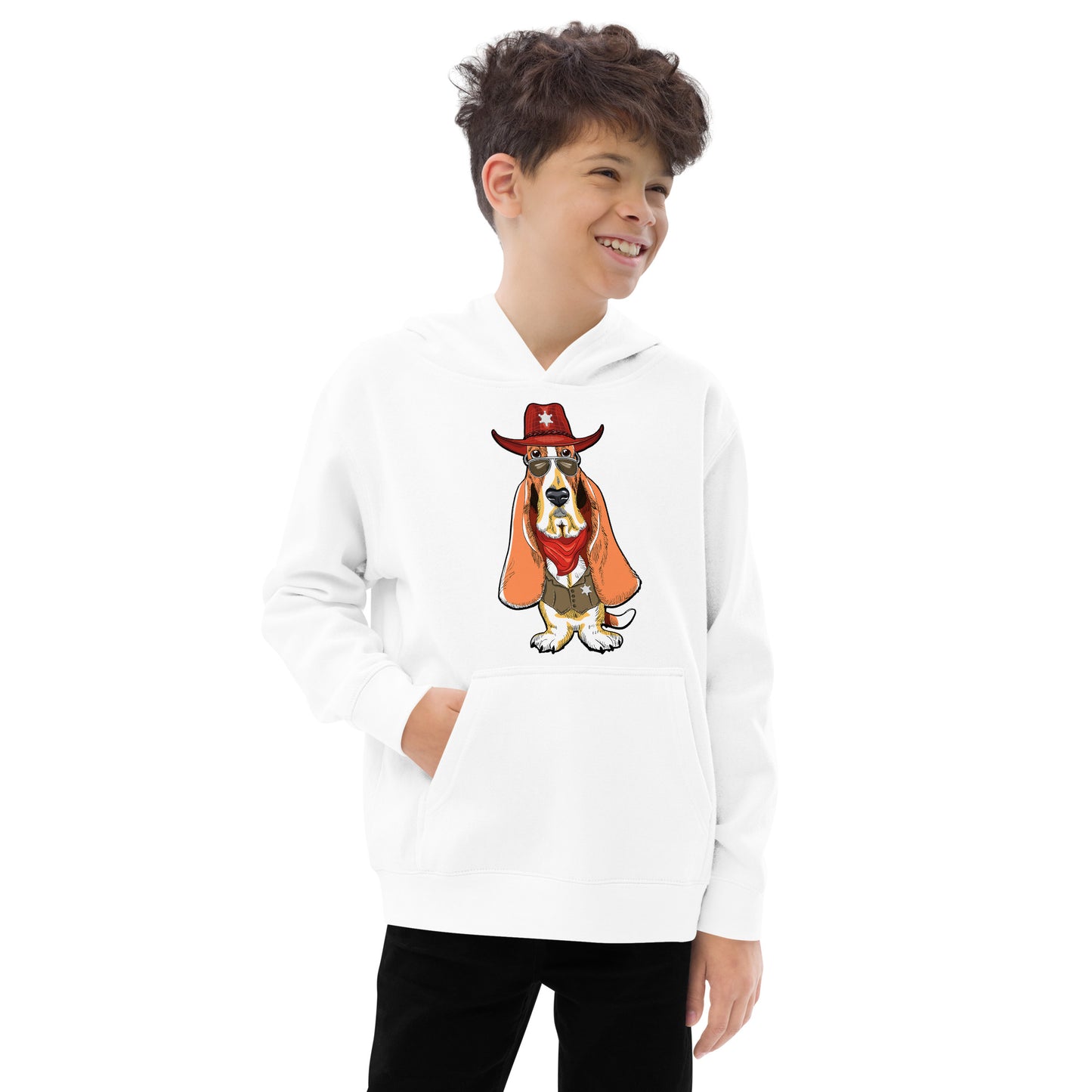 Basset Hound Dog as Sheriff Hoodie, No. 0569