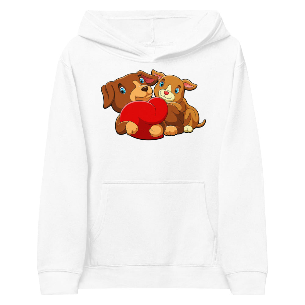 Couple Dogs with Red Heart, Hoodies, No. 136