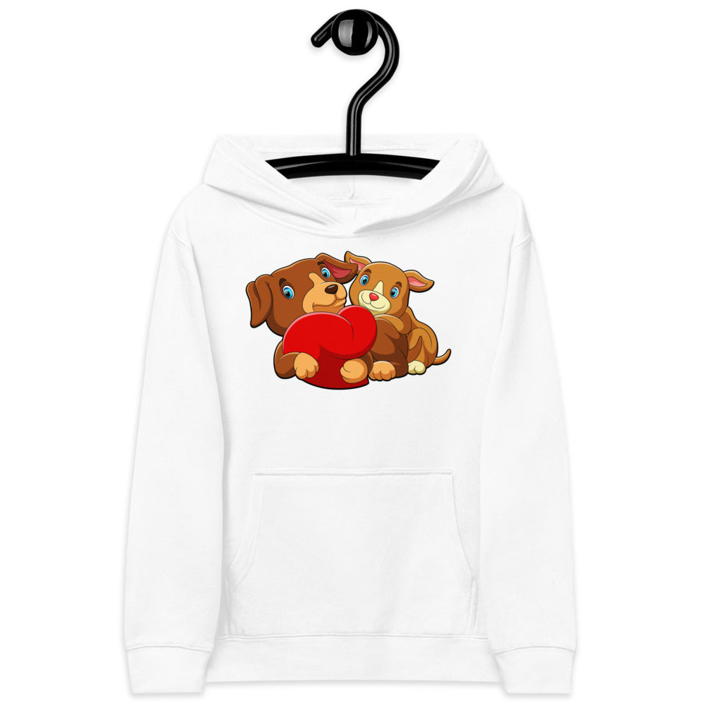 Couple Dogs with Red Heart, Hoodies, No. 136