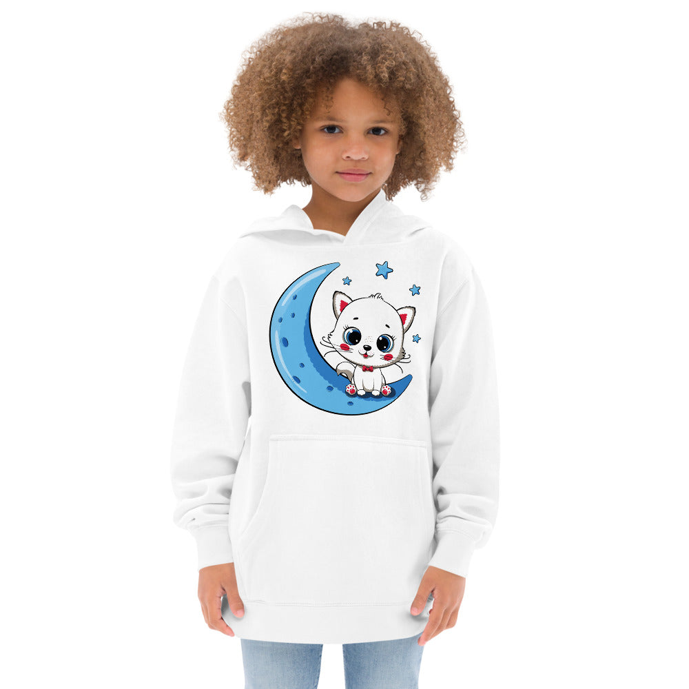 Cute Baby Cat Sitting on the Moon, Hoodies, No. 0270