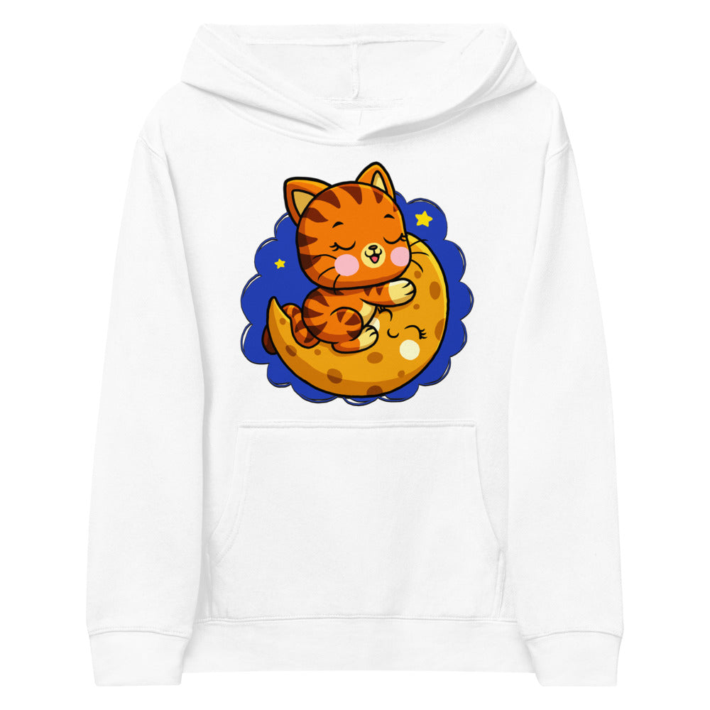 Cute Baby Cat Sleeping on the Moon, Hoodies, No. 0272