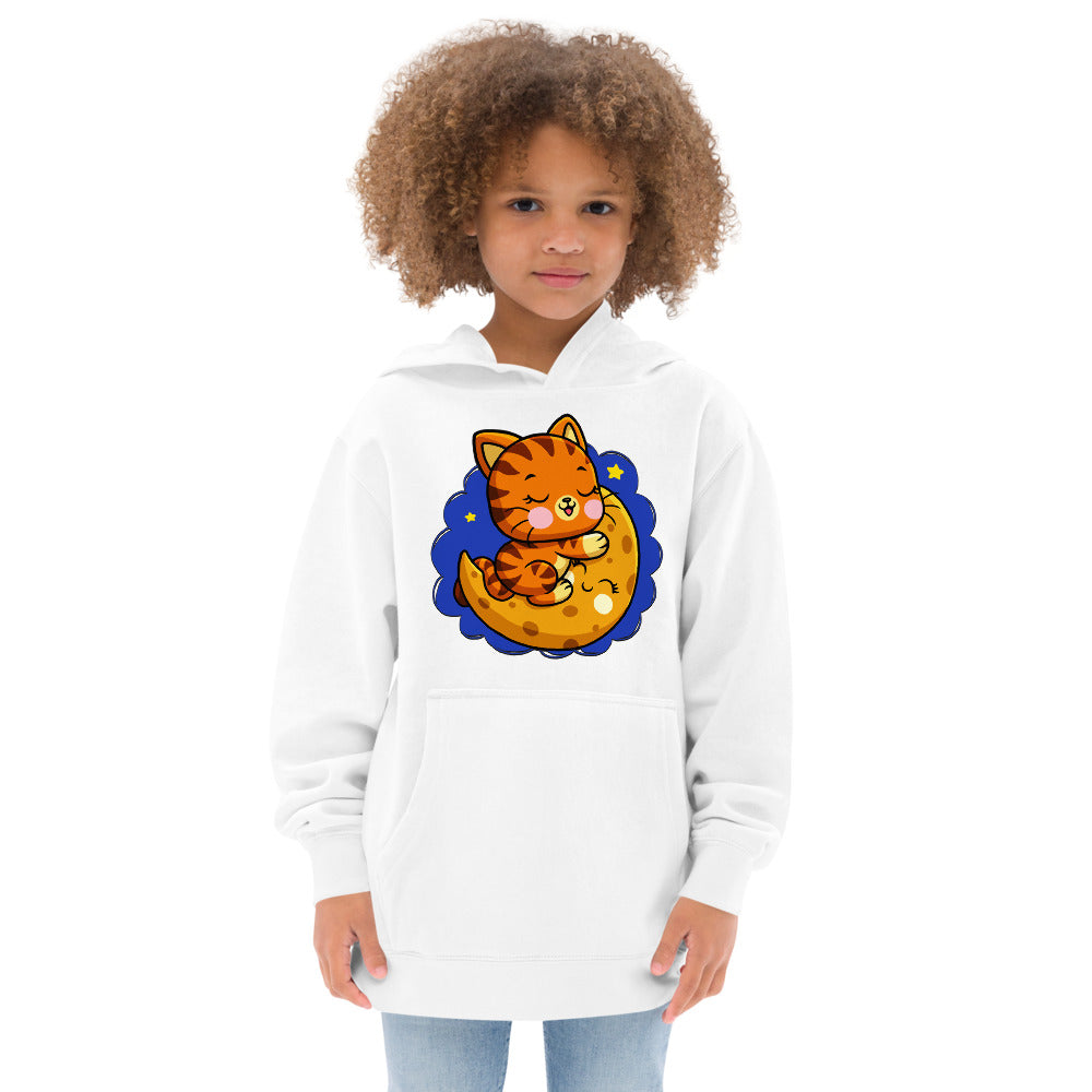 Cute Baby Cat Sleeping on the Moon, Hoodies, No. 0272