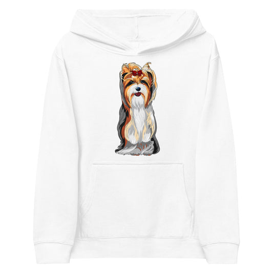 Cute Dog Wears Red Hair Tie, Hoodies, No. 0594