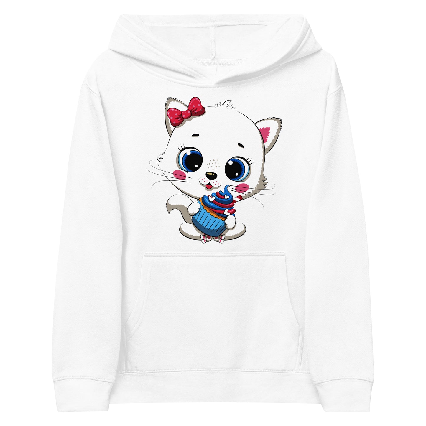 Cute Baby Cat Eating Cupcake Hoodie, No. 0267