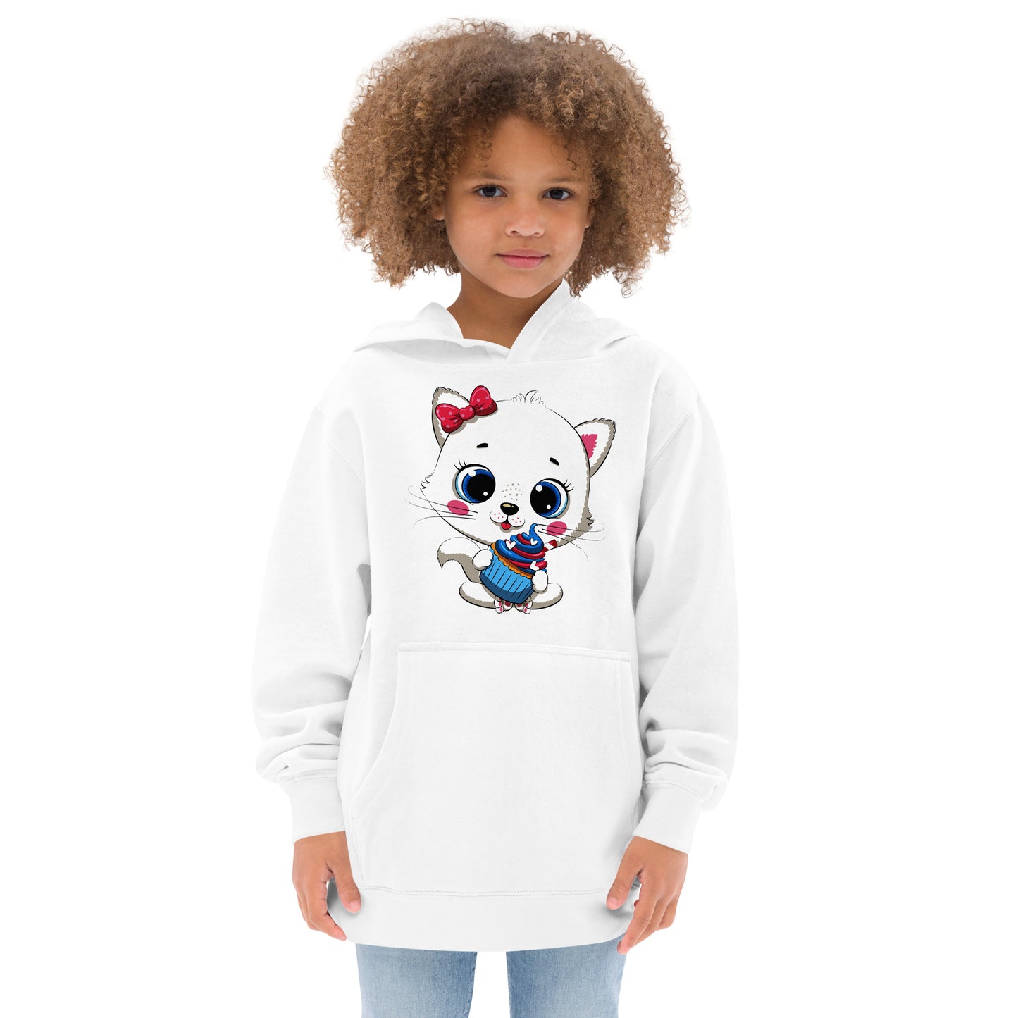 Cute Baby Cat Eating Cupcake Hoodie, No. 0267