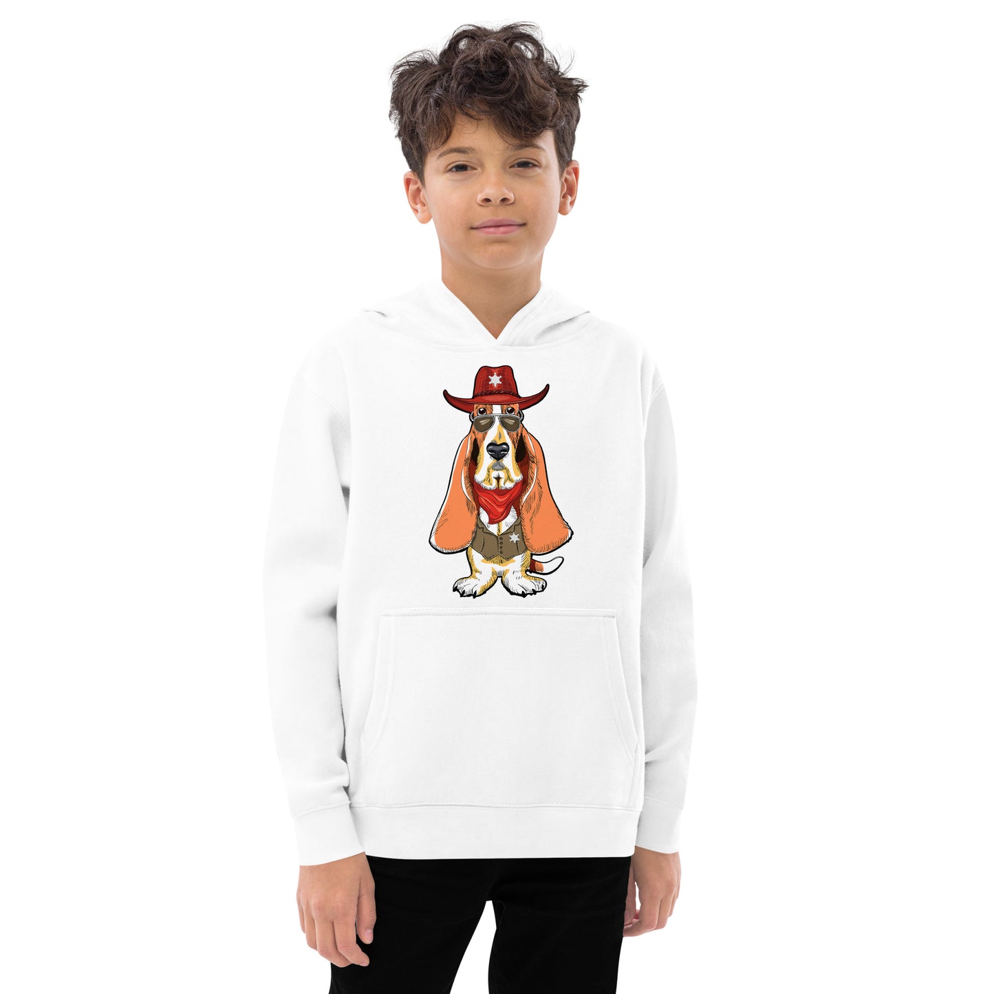 Basset Hound Dog as Sheriff Hoodie, No. 0569