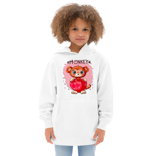 Funny Monkey with Heart Hoodie, No. 0433