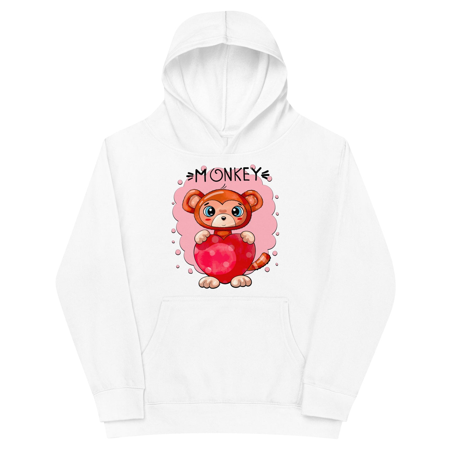 Funny Monkey with Heart Hoodie, No. 0433