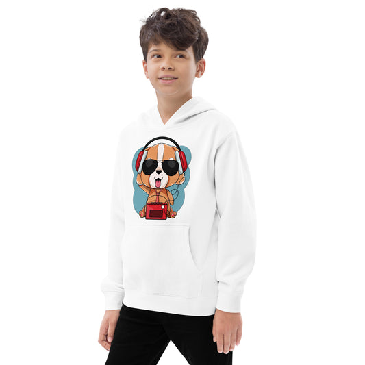 Cute Dog Puppy Listening to Music Hoodie, No. 0295