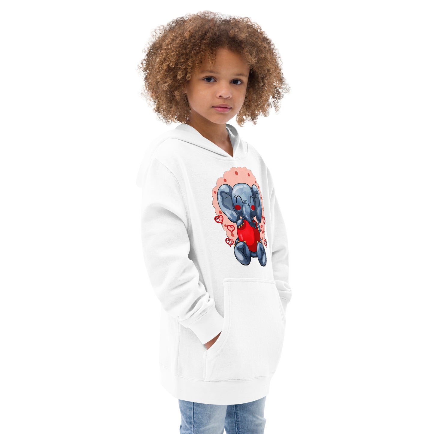 Funny Elephant with Heart Hoodie, No. 0415