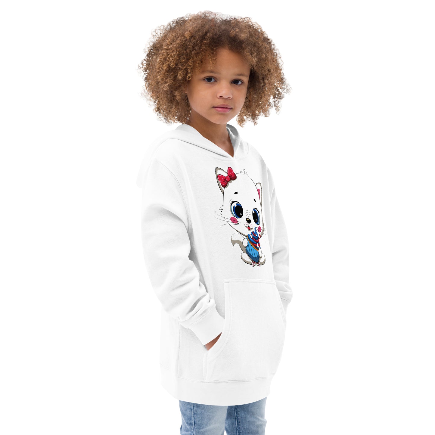 Cute Baby Cat Eating Cupcake Hoodie, No. 0267