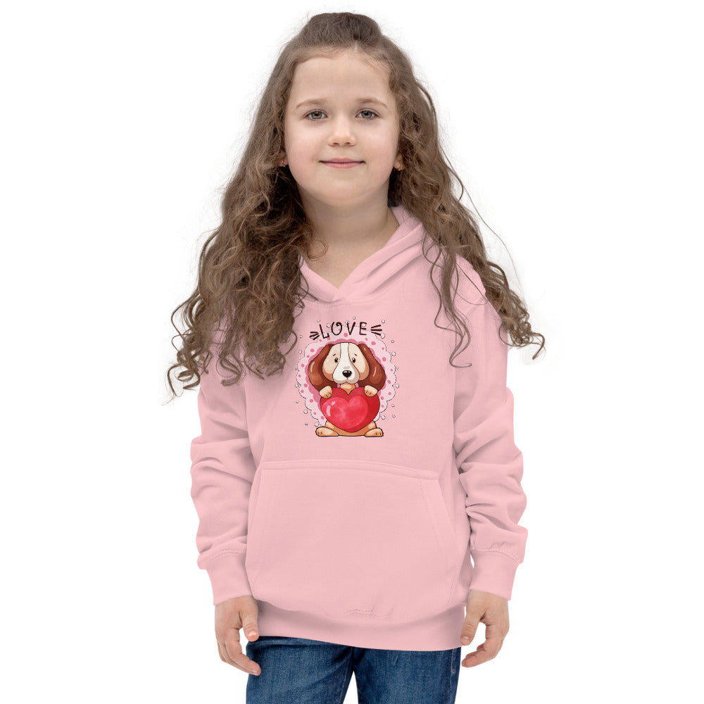 Lovely Puppy Dog with Heart, Hoodies, No. 0482