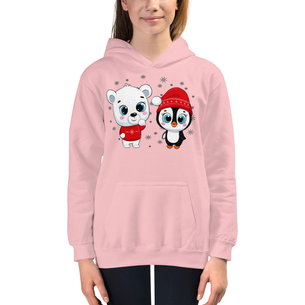 Polar Bear with Penguin, Hoodies, No. 0098