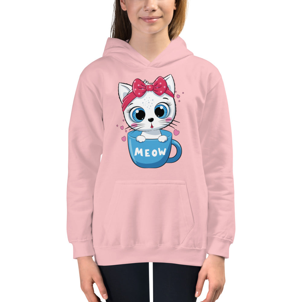 Cute Baby Cat Sitting in Cup, Hoodies, No. 0269