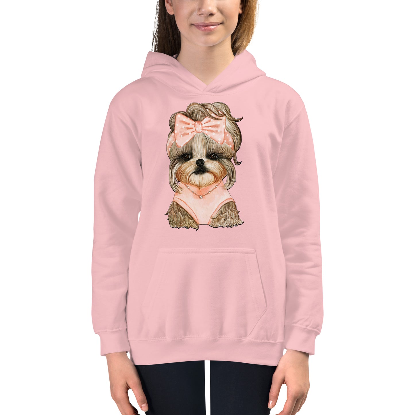 Adorable Dog with Cute Hair Ribbon Hoodie, No. 0561