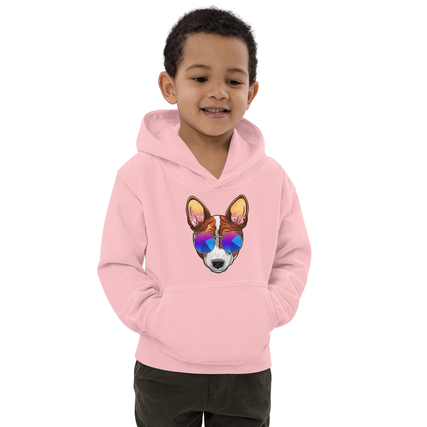 Basenji Dog Wears Glasses Hoodie, No. 0104