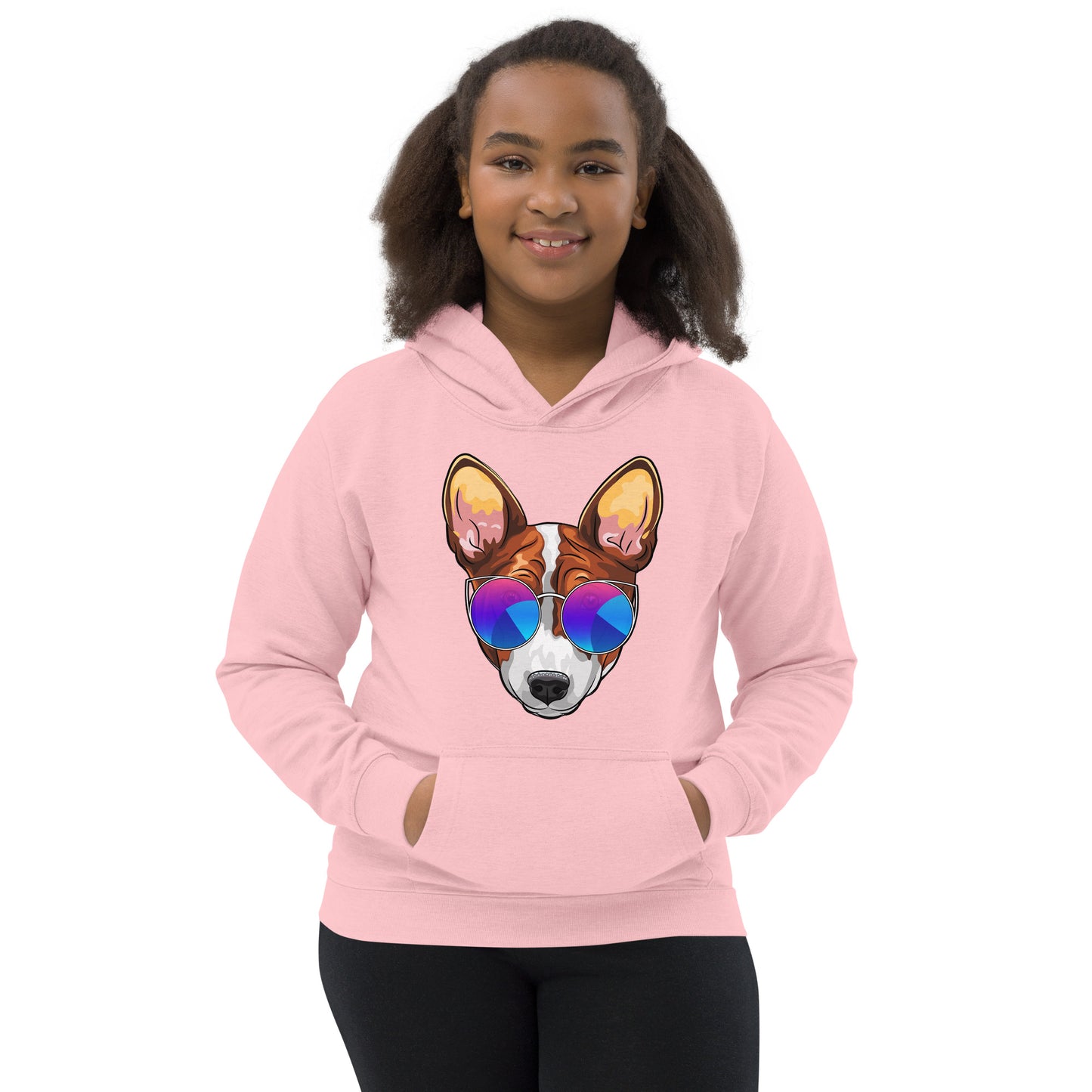 Basenji Dog Wears Glasses Hoodie, No. 0104