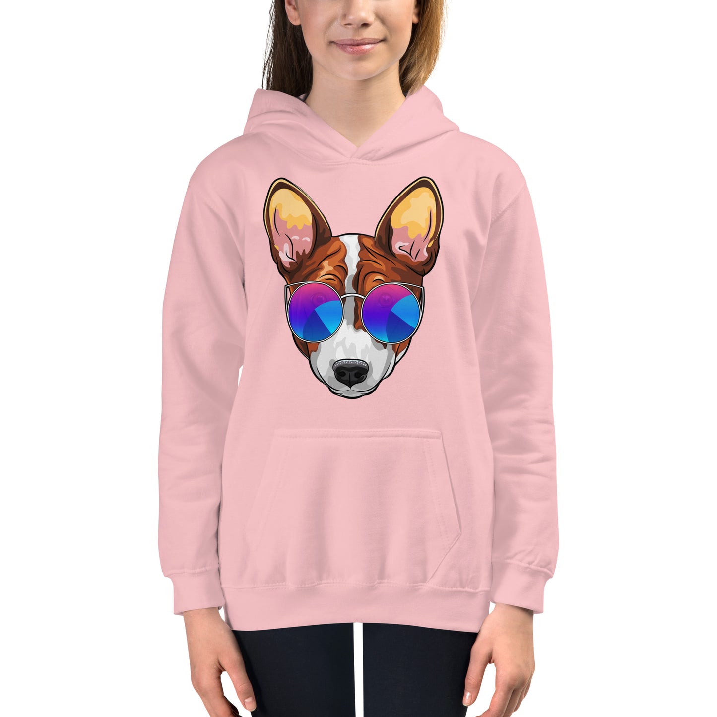 Basenji Dog Wears Glasses Hoodie, No. 0104