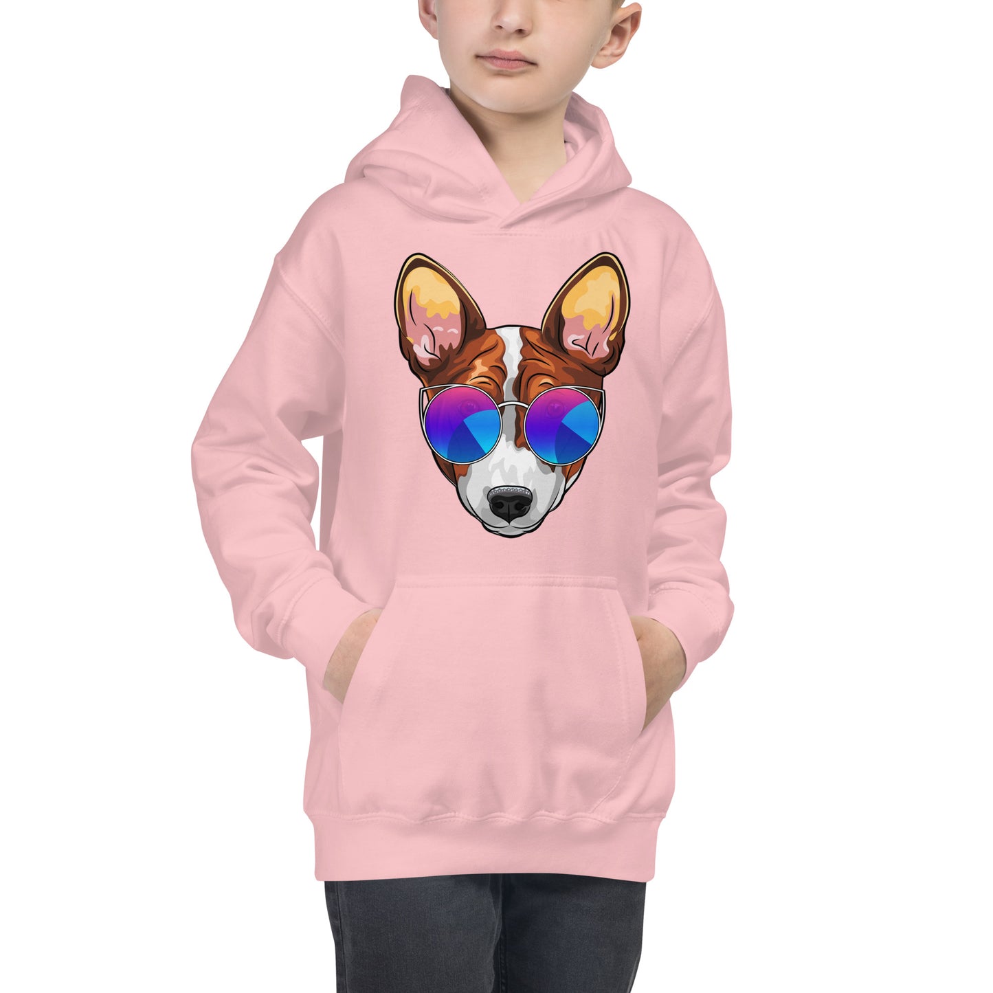 Basenji Dog Wears Glasses Hoodie, No. 0104