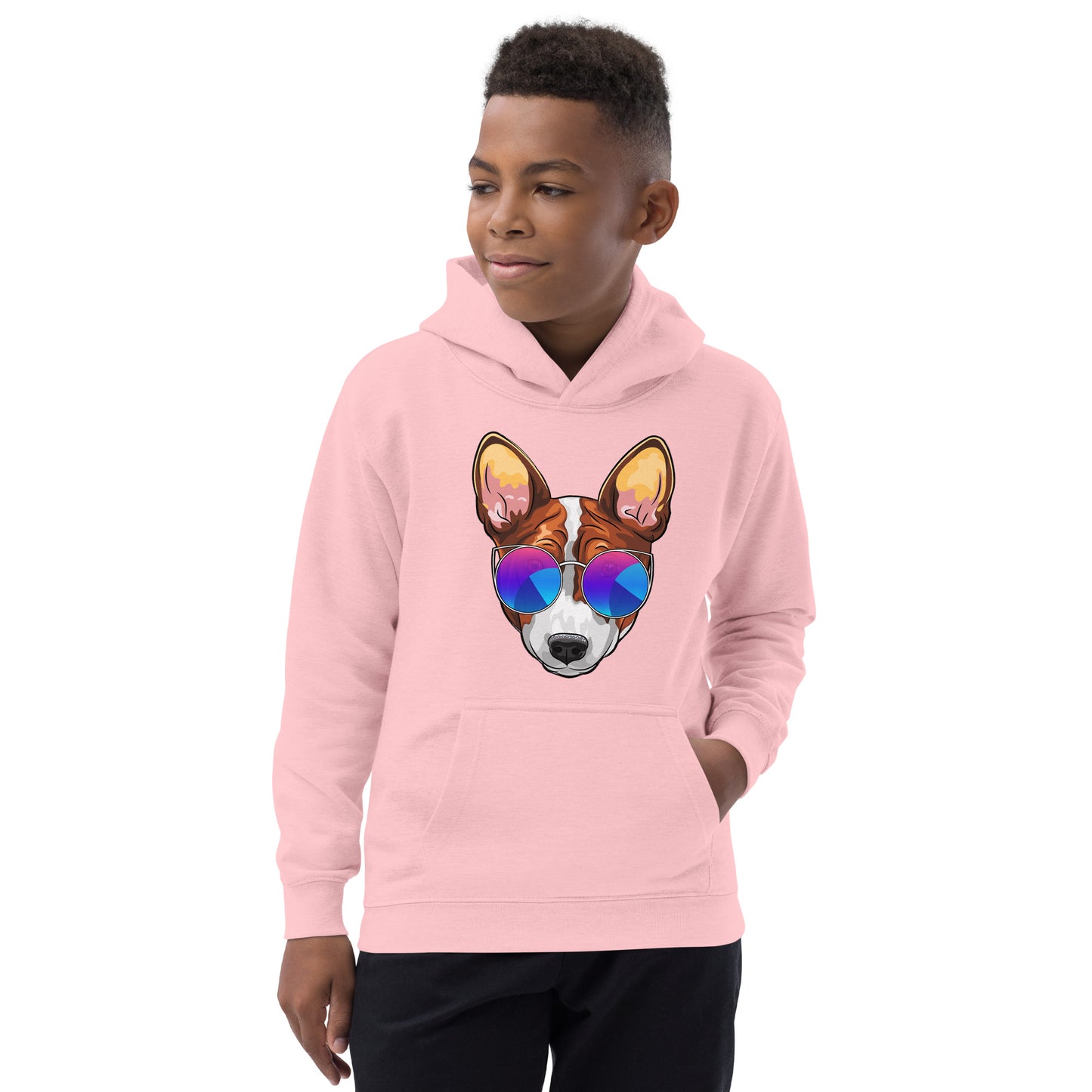 Basenji Dog Wears Glasses Hoodie, No. 0104