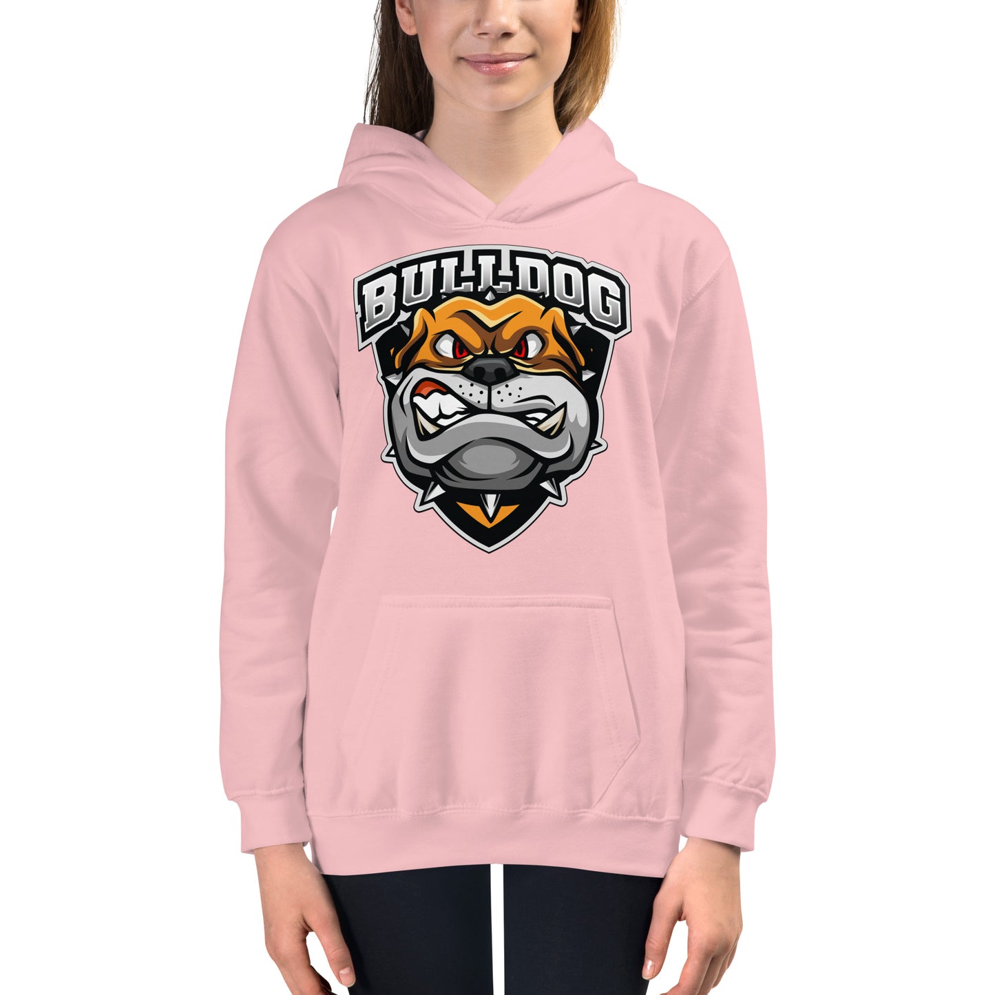 Bulldog Dog Portrait Illustration Hoodie, No. 0109