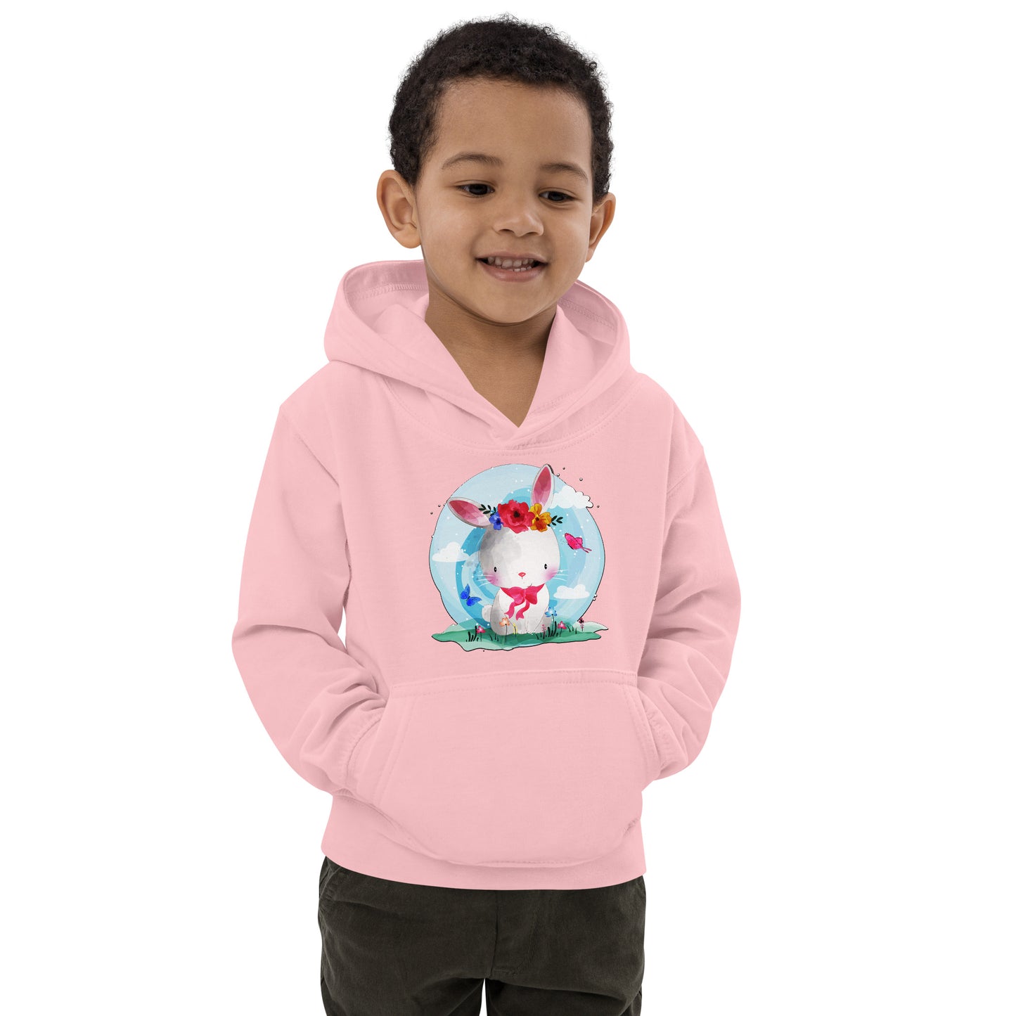 Cute Bunny with Flowers Hoodie, No. 0082