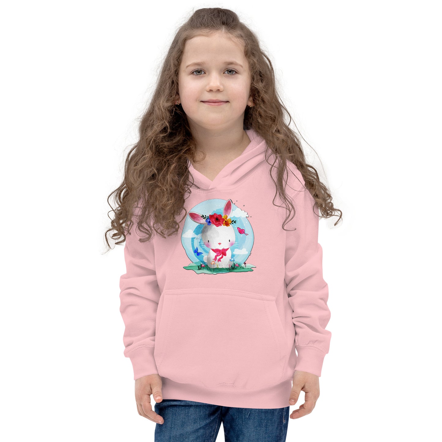 Cute Bunny with Flowers Hoodie, No. 0082