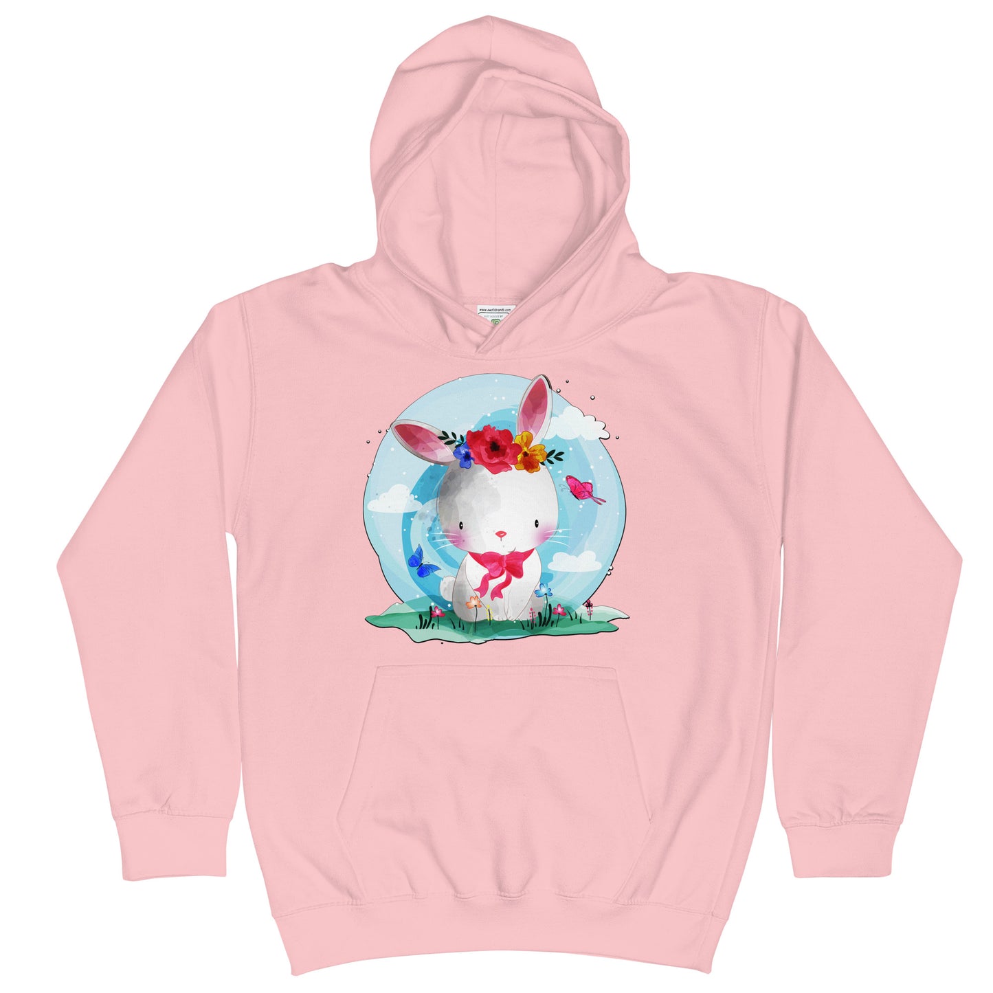 Cute Bunny with Flowers Hoodie, No. 0082