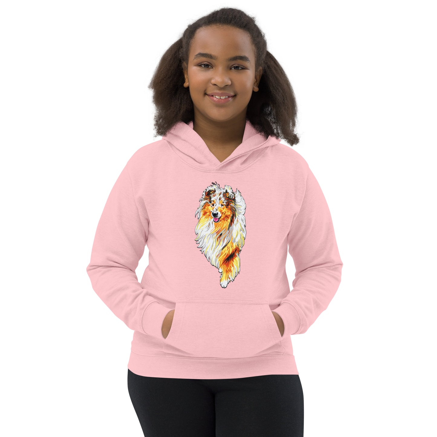 Rough Collie Dog Hoodie, No. 0560