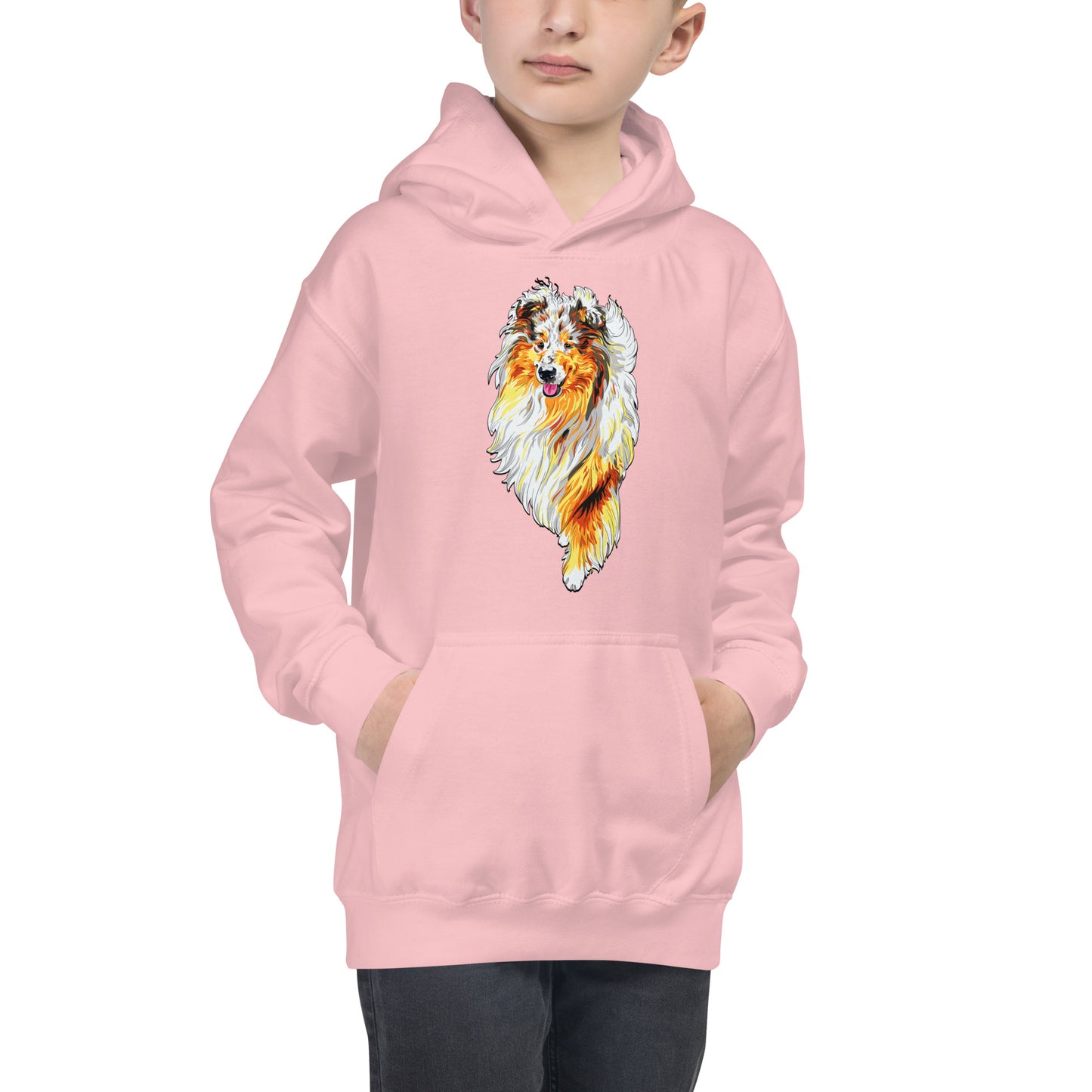 Rough Collie Dog Hoodie, No. 0560