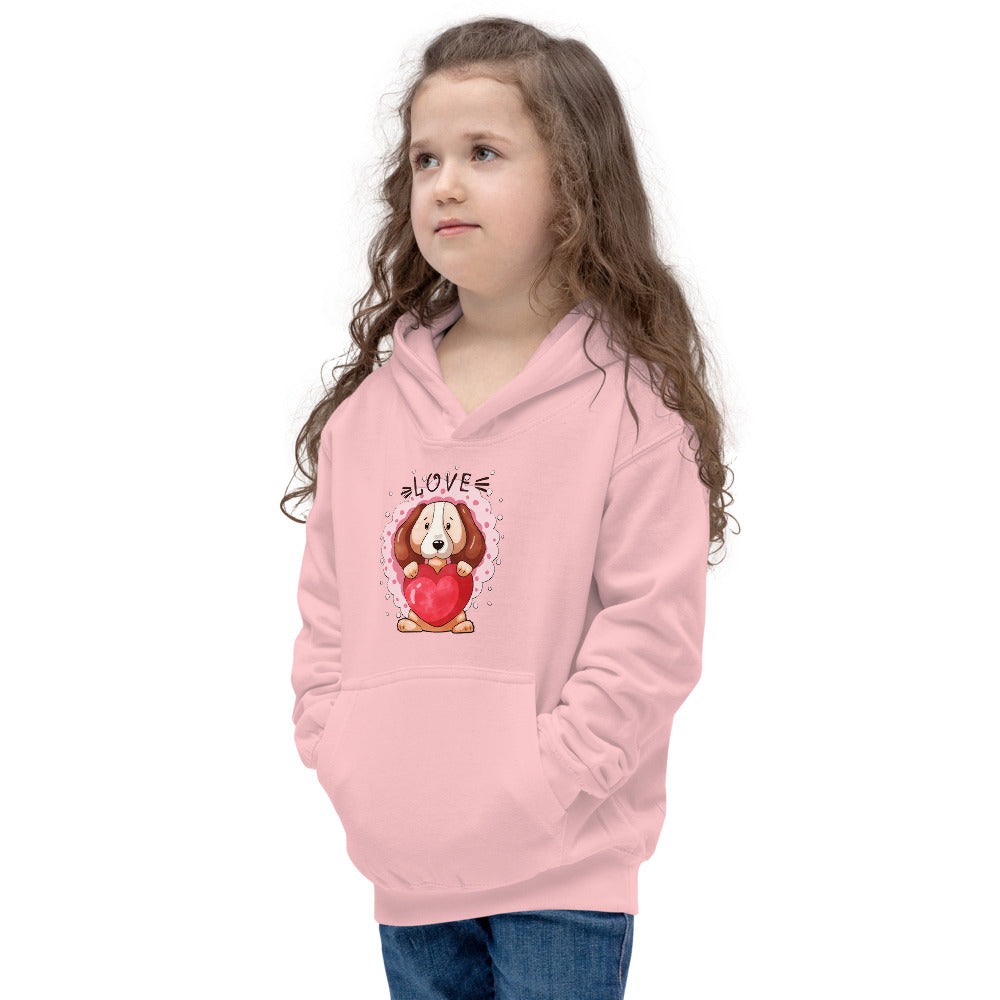 Lovely Puppy Dog with Heart, Hoodies, No. 0482