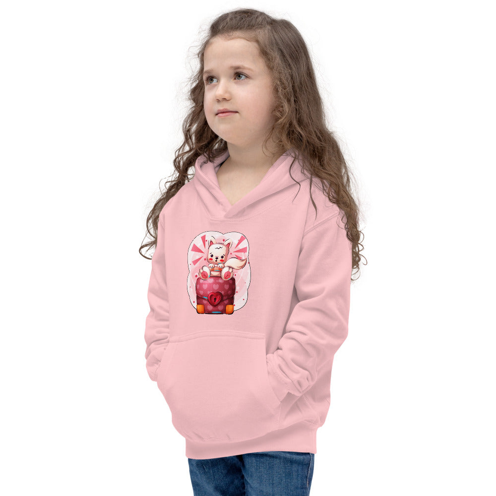 Lovely Kitty Cat sitting on School Bag, Hoodies, No. 0478