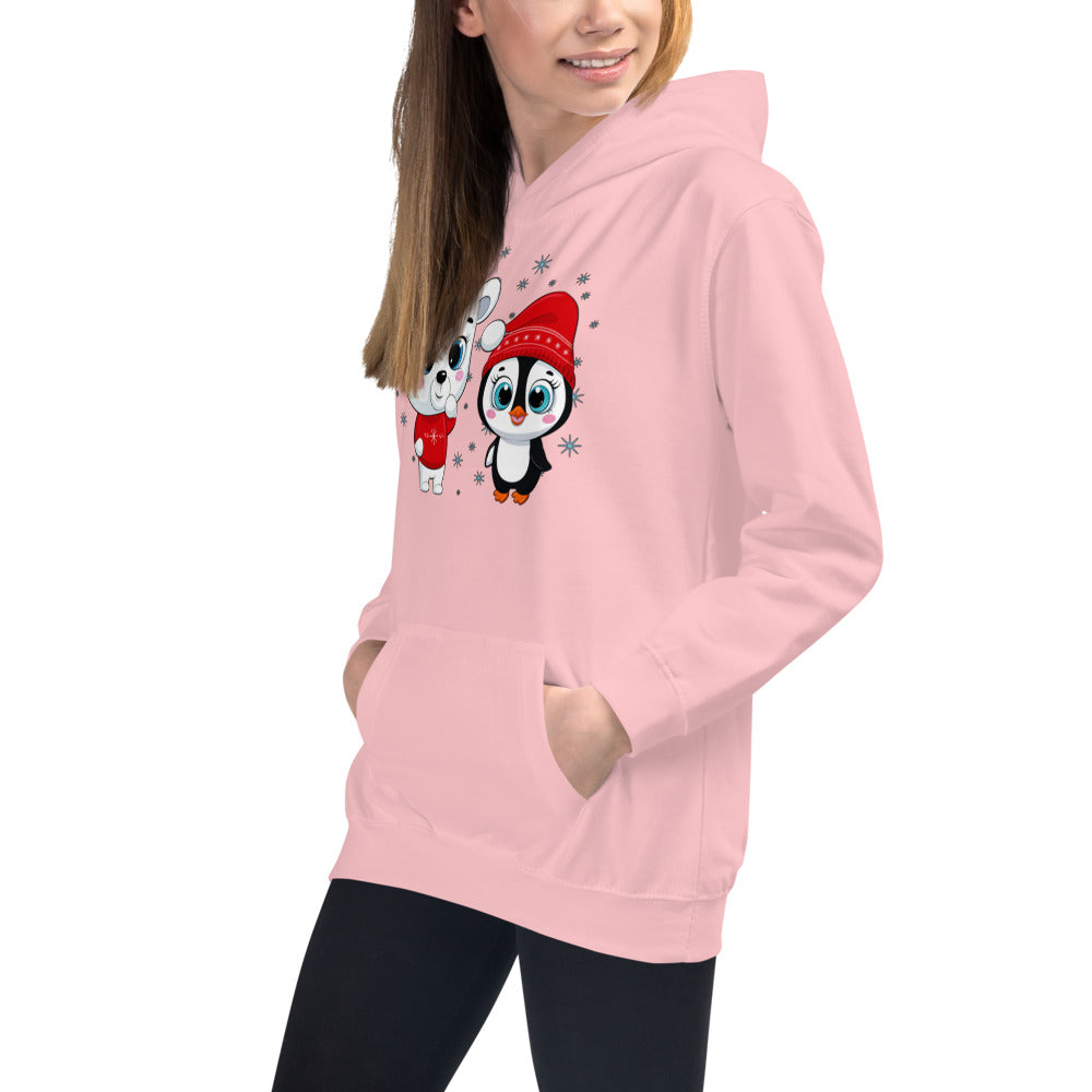 Polar Bear with Penguin, Hoodies, No. 0098