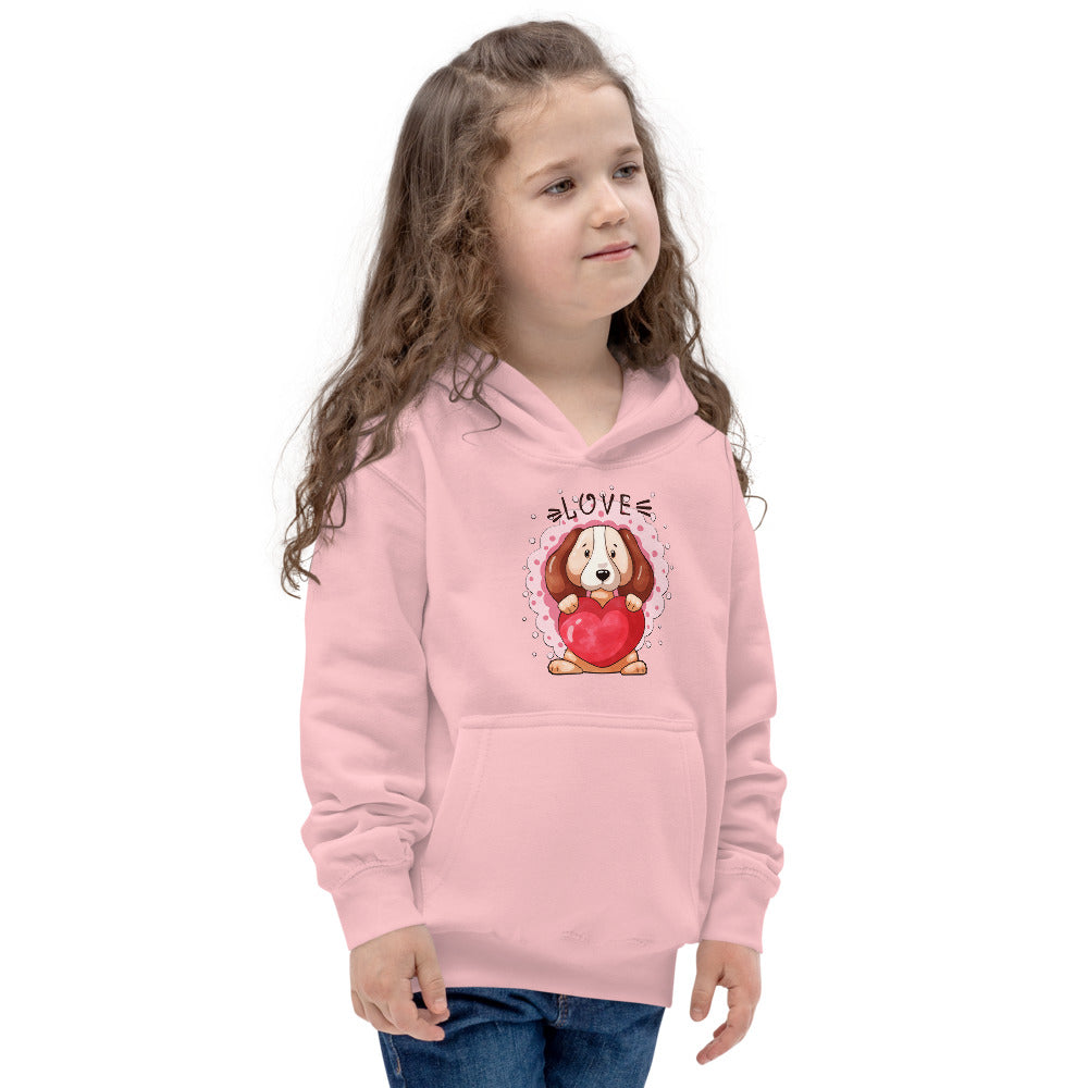 Lovely Puppy Dog with Heart, Hoodies, No. 0482