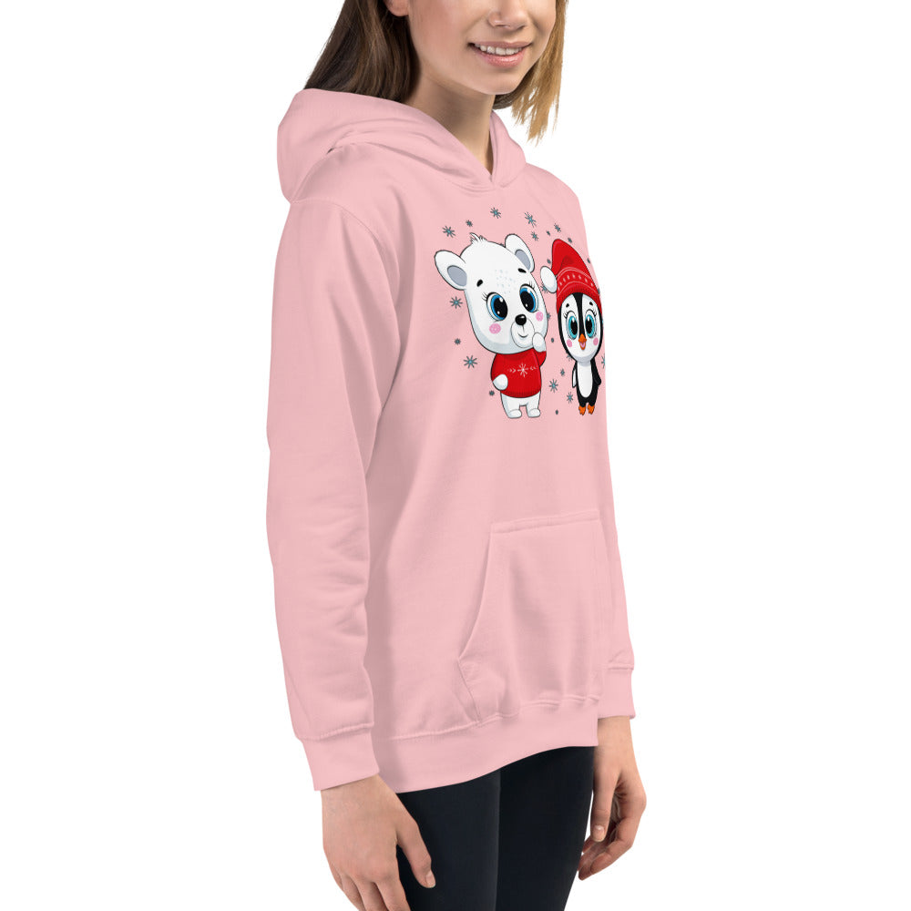 Polar Bear with Penguin, Hoodies, No. 0098