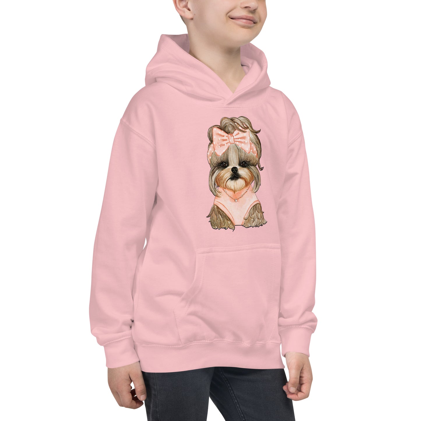 Adorable Dog with Cute Hair Ribbon Hoodie, No. 0561