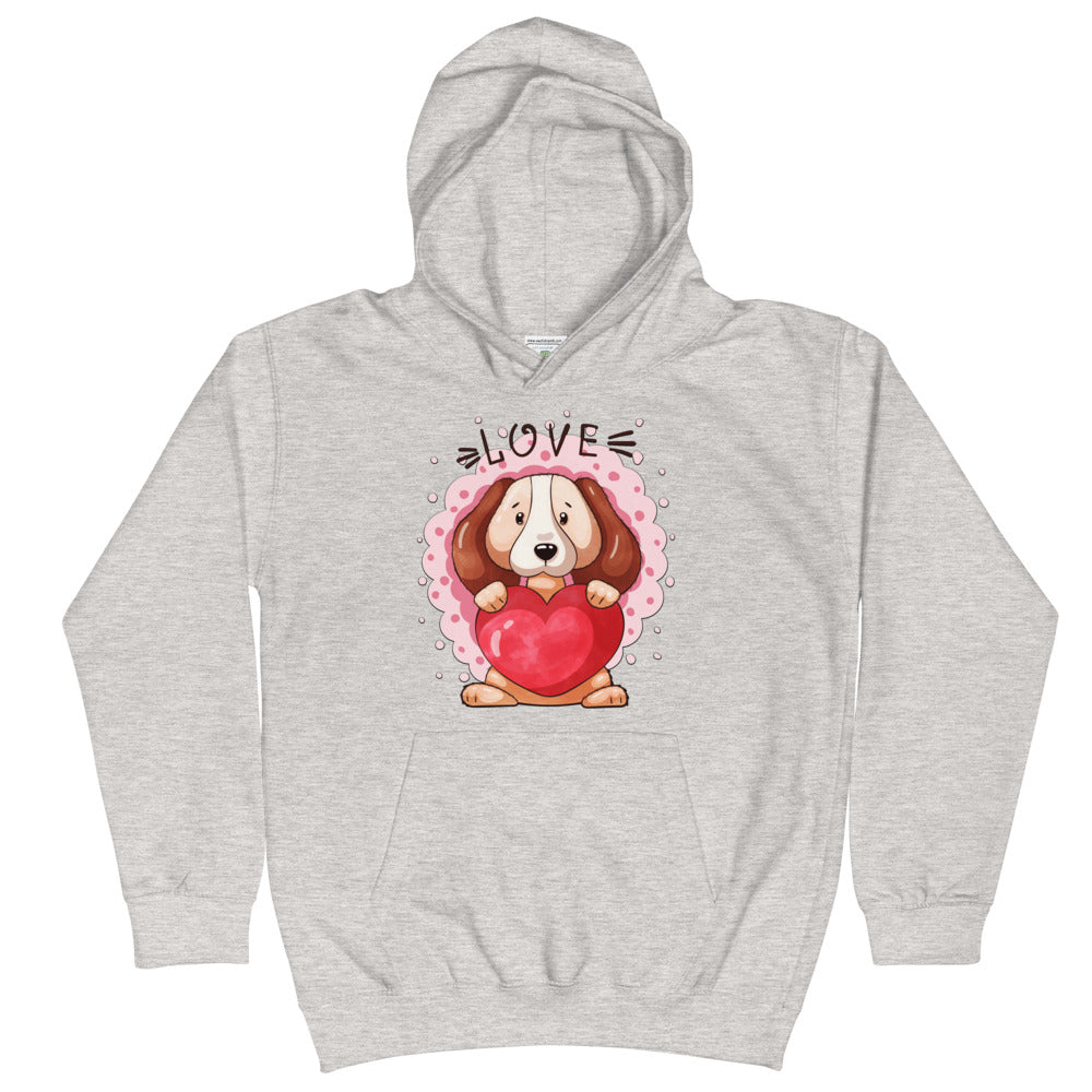 Lovely Puppy Dog with Heart, Hoodies, No. 0482