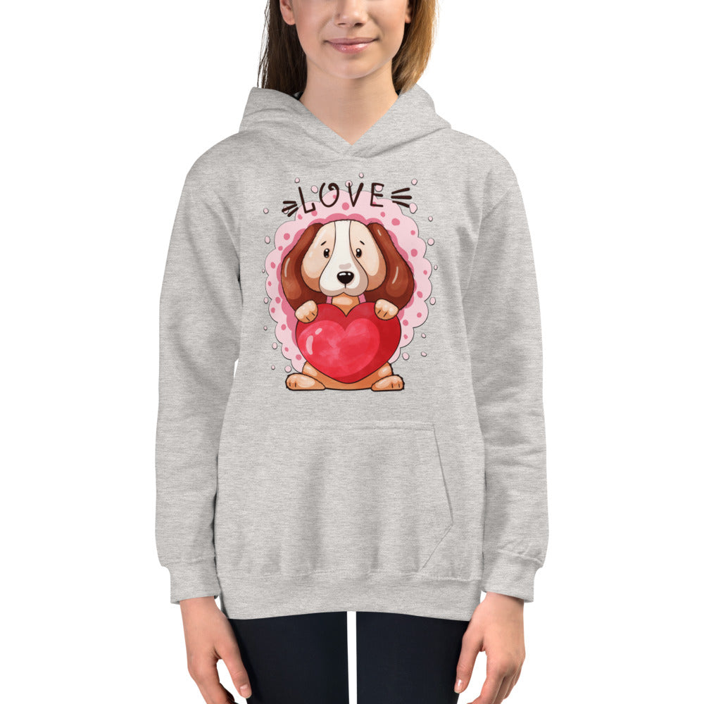 Lovely Puppy Dog with Heart, Hoodies, No. 0482