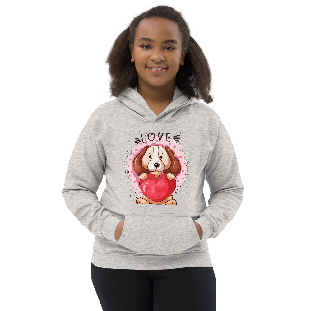 Lovely Puppy Dog with Heart, Hoodies, No. 0482