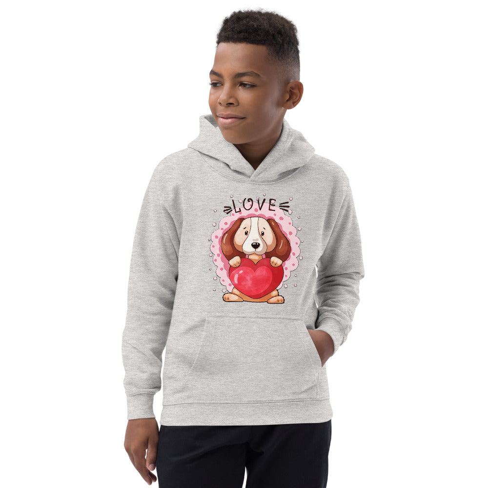 Lovely Puppy Dog with Heart, Hoodies, No. 0482