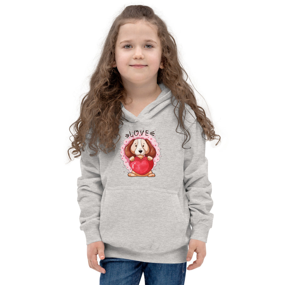 Lovely Puppy Dog with Heart, Hoodies, No. 0482