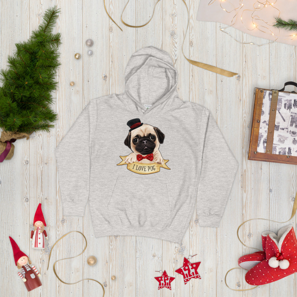 I Love Pug Dog, Hoodies, No. 0459