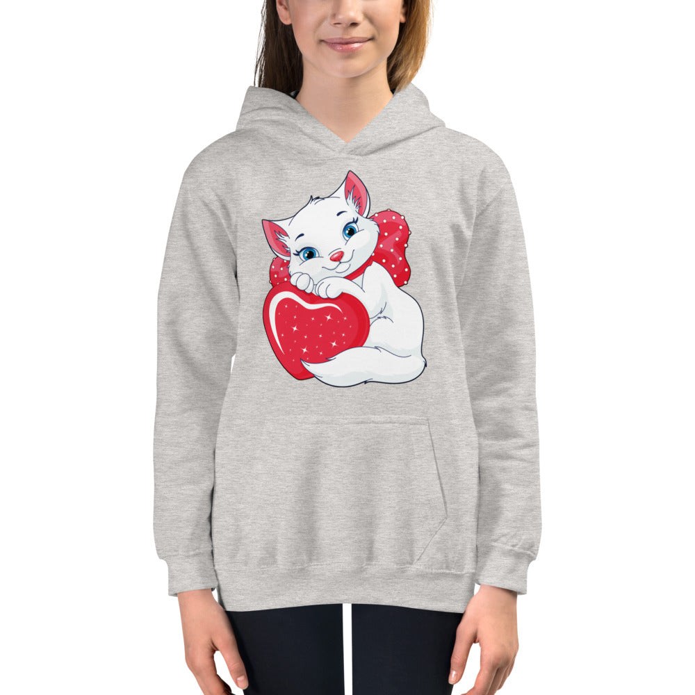 Lovely Cat with Heart, Hoodies, No. 0538